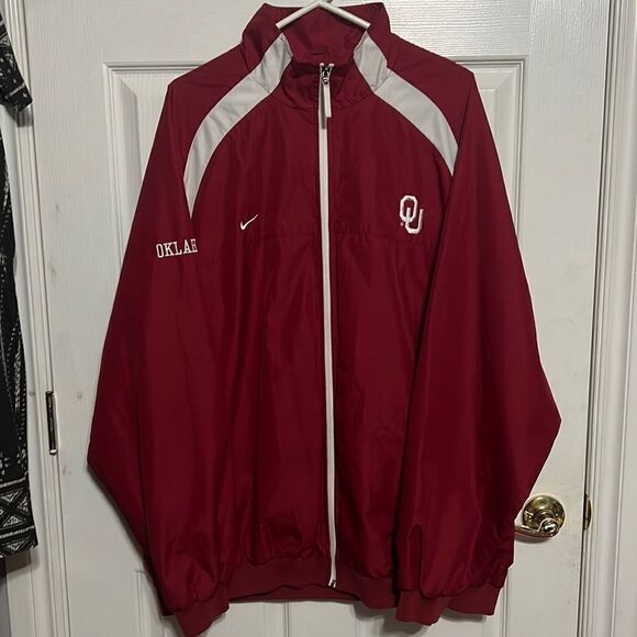 🔥 Vintage NIKE OU SOONERS CLIMA-FIT Full Zip Polyester Jacket - PERFECT- Sz 2XL - Picture 1 of 12